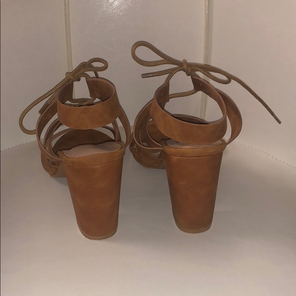 Tan Strappy Heels Sandals - Picture 3 of 7